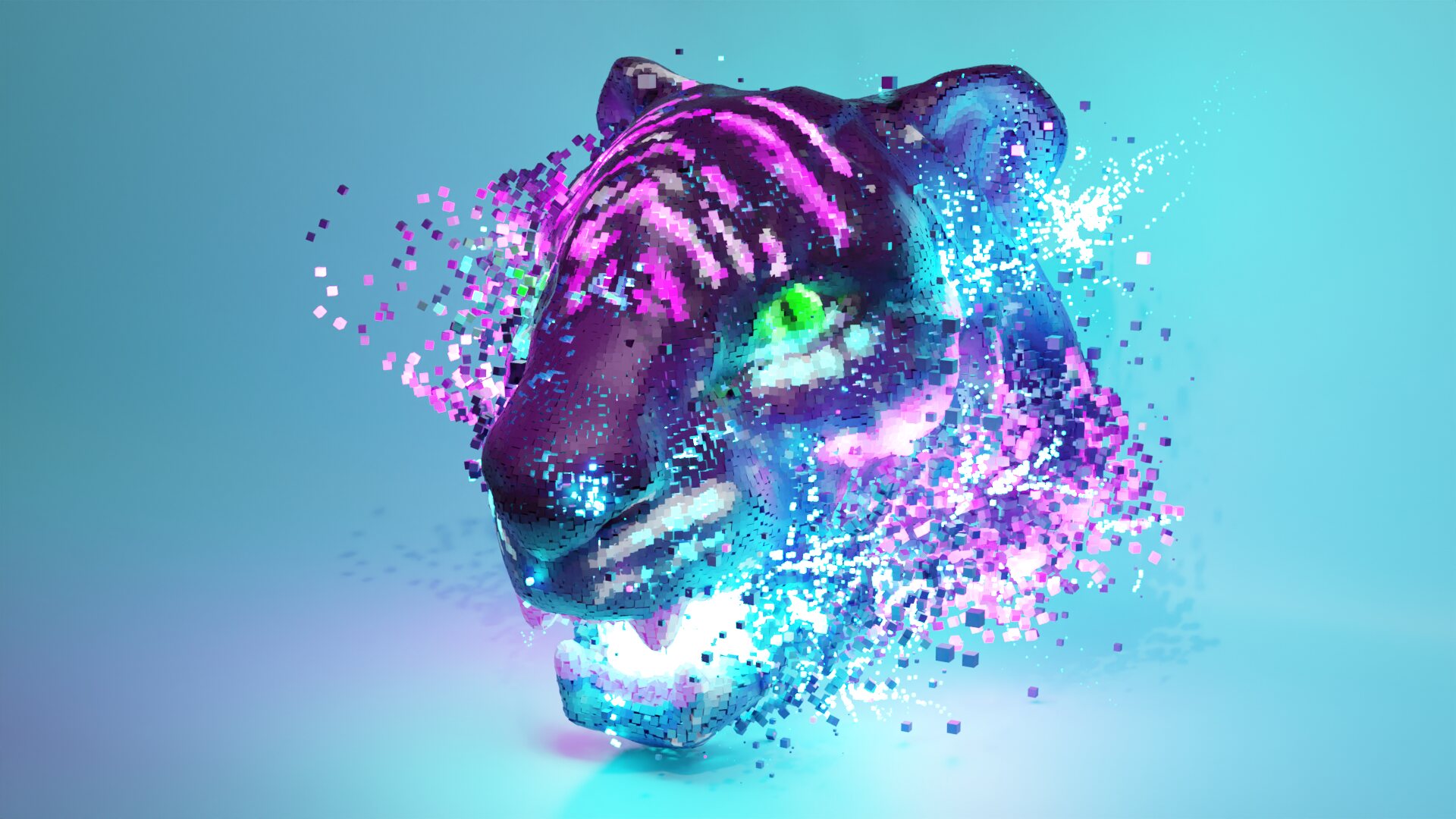 Tiger — Ein Kopf aus tausend Würfeln